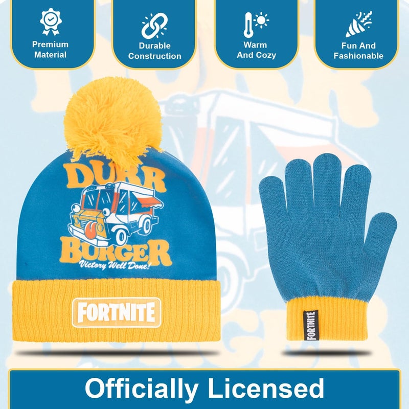 FORTNITE Boys Winter Beanie Hat and Snow Gloves for Boys 2 Piece Set - Image 3